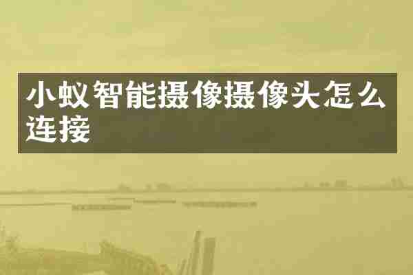 小蚁智能摄像摄像头怎么连接