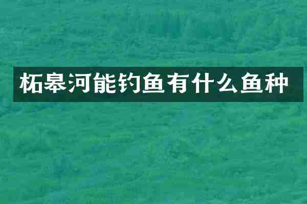柘皋河能钓鱼有什么鱼种