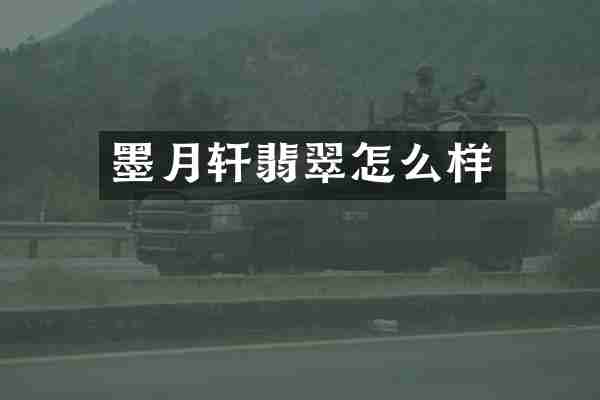 墨月轩翡翠怎么样