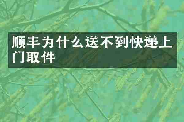 顺丰为什么送不到快递上门取件