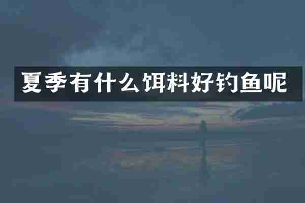 夏季有什么饵料好钓鱼呢