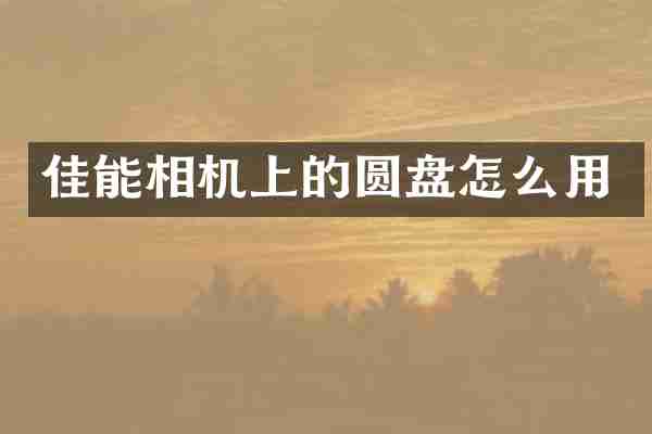 佳能相机上的圆盘怎么用