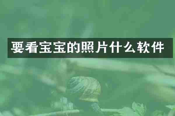 要看宝宝的照片什么软件