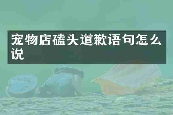 宠物店磕头道歉语句怎么说