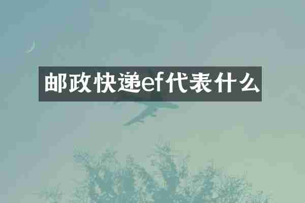 邮政快递ef代表什么