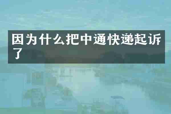 因为什么把中通快递起诉了