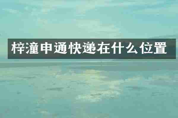 梓潼申通快递在什么位置