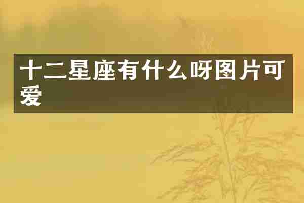 十二星座有什么呀图片可爱