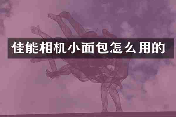 佳能相机小面包怎么用的