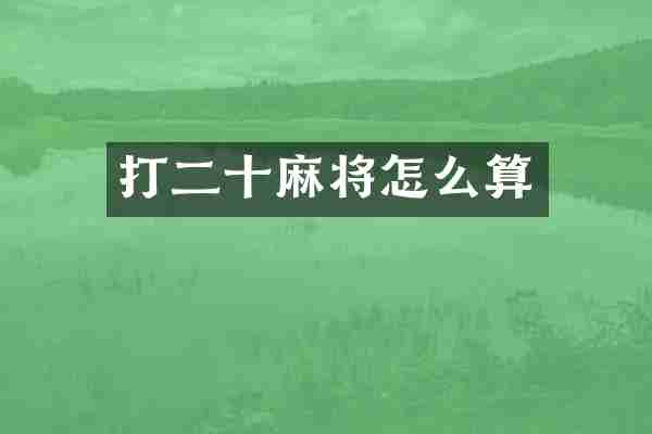 打二十麻将怎么算
