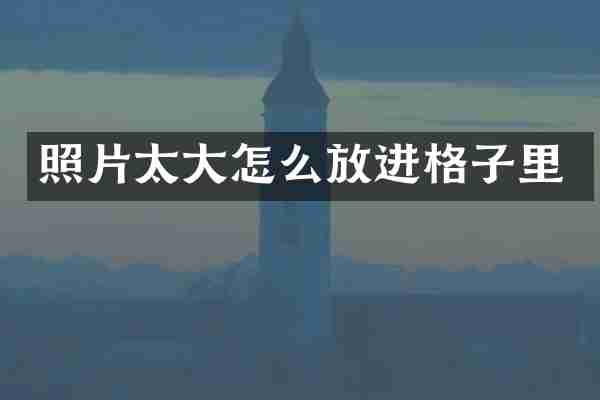 照片太大怎么放进格子里