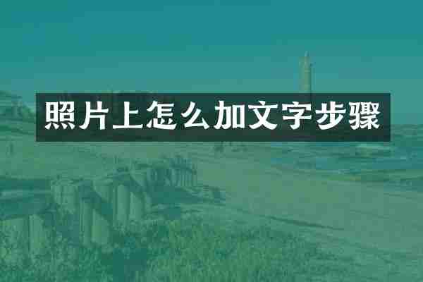 照片上怎么加文字步骤