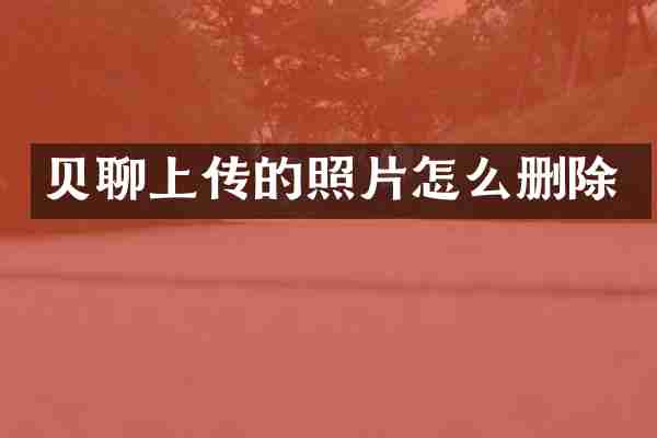 贝聊上传的照片怎么删除