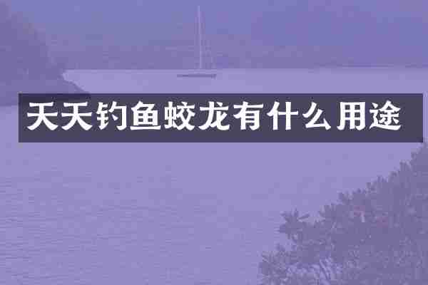 天天钓鱼蛟龙有什么用途