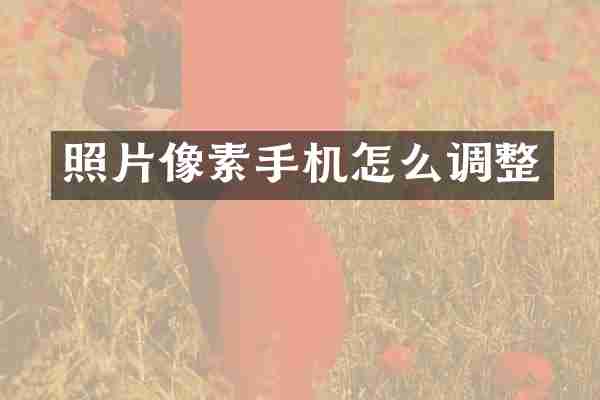 照片像素手机怎么调整