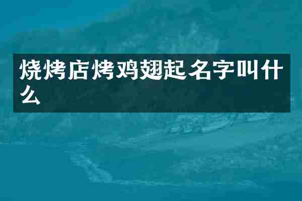烧烤店烤鸡翅起名字叫什么