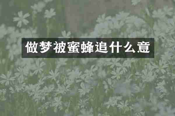 做梦被蜜蜂追什么意