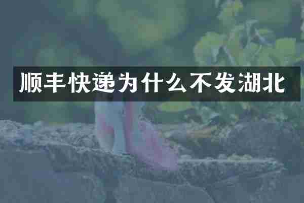 顺丰快递为什么不发湖北