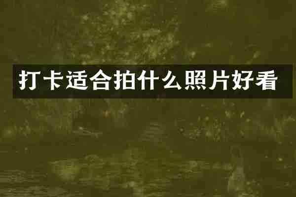 打卡适合拍什么照片好看