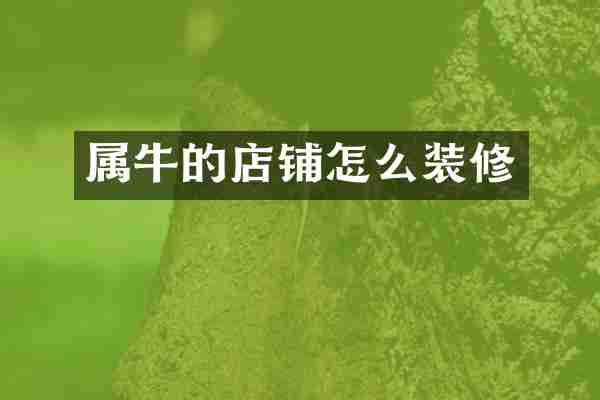 属牛的店铺怎么装修