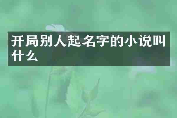 开局别人起名字的小说叫什么