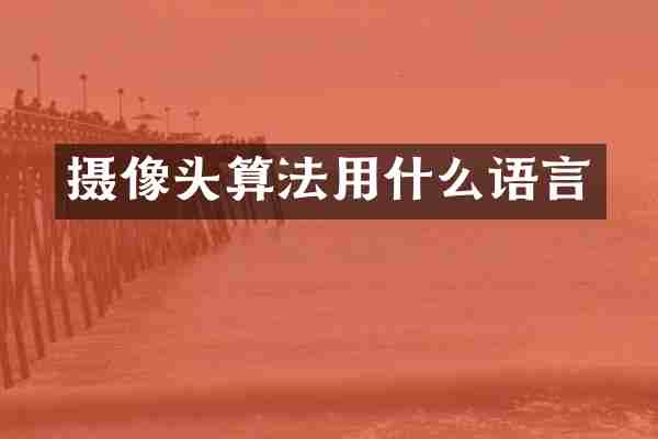 摄像头算法用什么语言