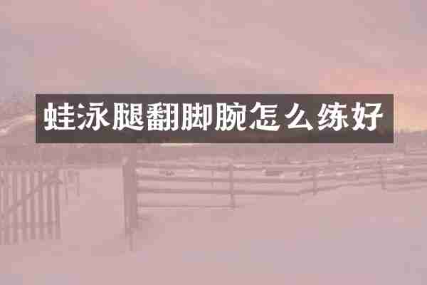 蛙泳腿翻脚腕怎么练好