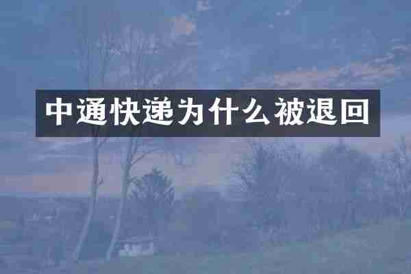 中通快递为什么被退回