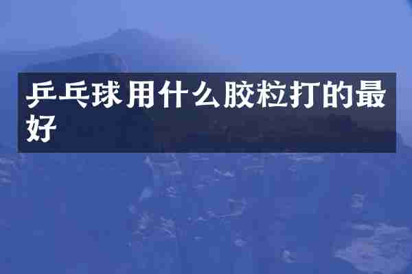 乒乓球用什么胶粒打的最好