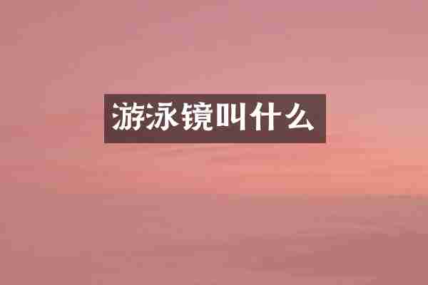 游泳镜叫什么