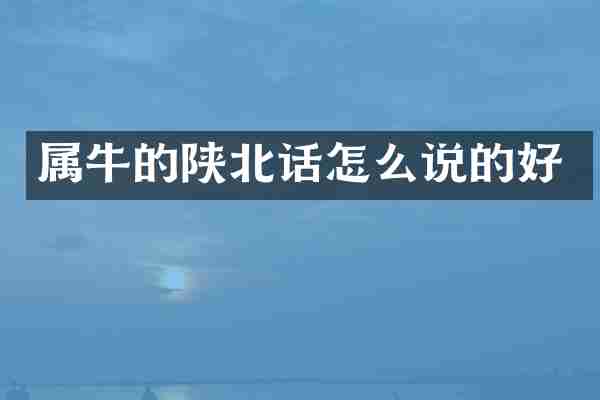 属牛的陕北话怎么说的好