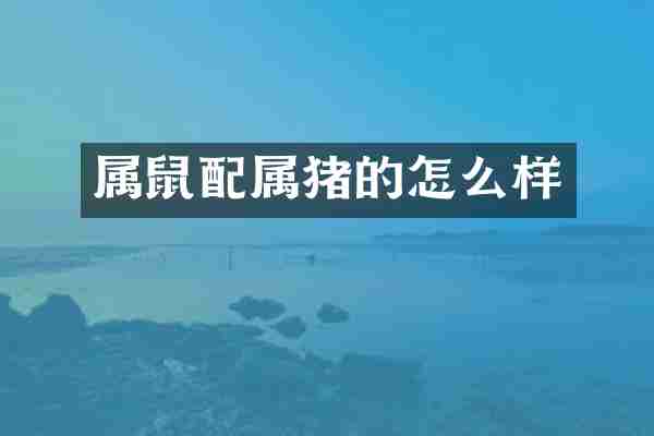 属鼠配属猪的怎么样