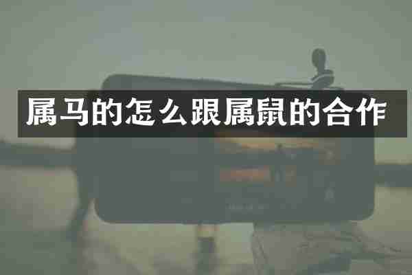 属马的怎么跟属鼠的合作