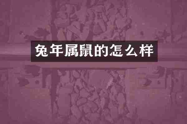 兔年属鼠的怎么样