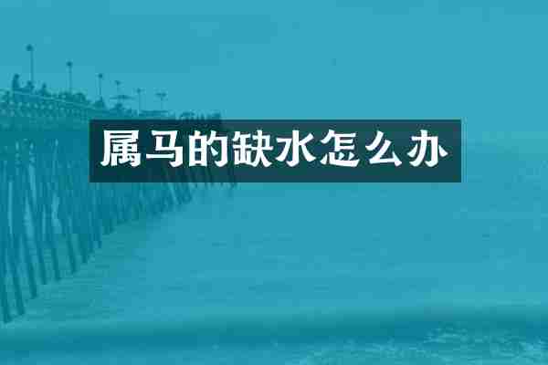 属马的缺水怎么办