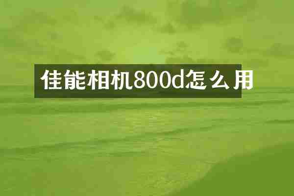 佳能相机800d怎么用