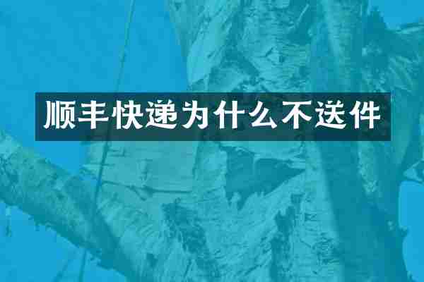 顺丰快递为什么不送件