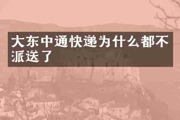 大东中通快递为什么都不派送了
