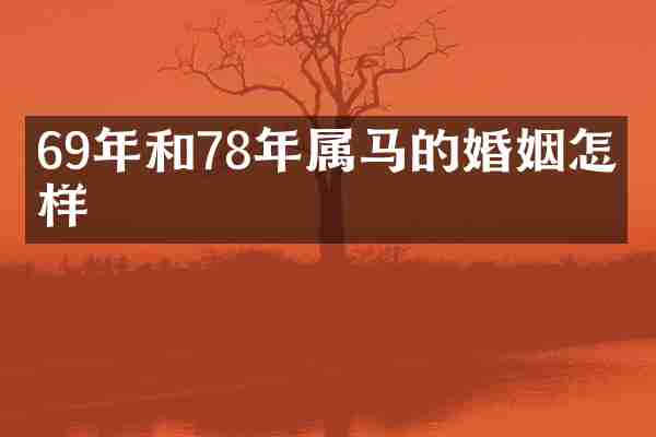69年和78年属马的婚姻怎么样