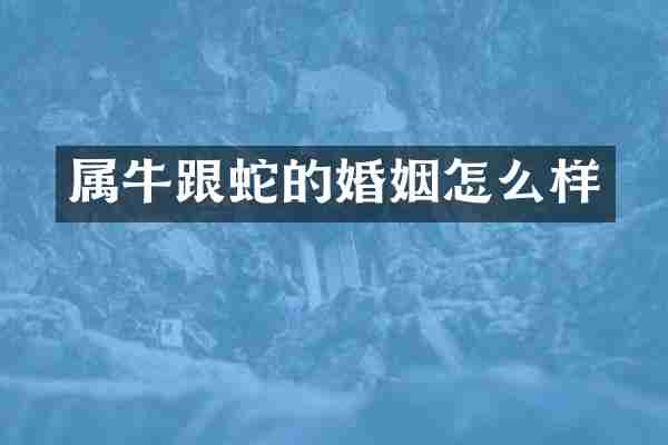 属牛跟蛇的婚姻怎么样