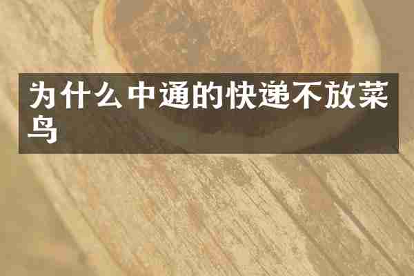 为什么中通的快递不放菜鸟