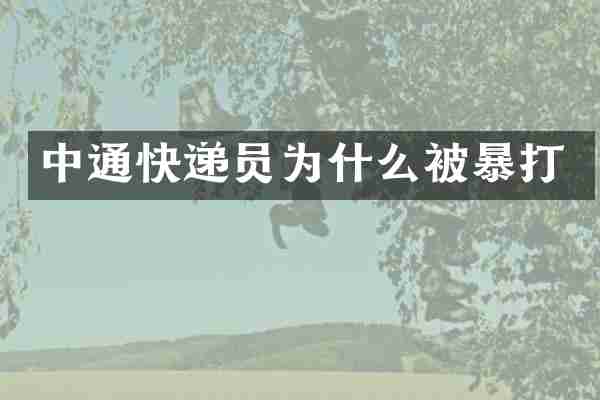 中通快递员为什么被暴打