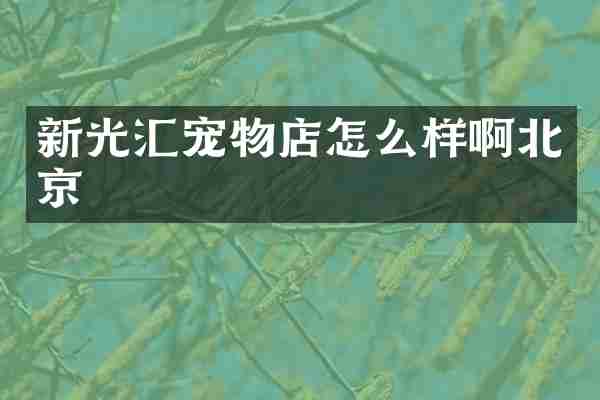 新光汇宠物店怎么样啊北京