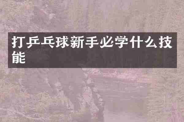 打乒乓球新手必学什么技能