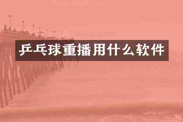 乒乓球重播用什么软件