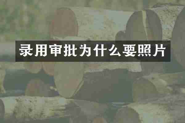录用审批为什么要照片
