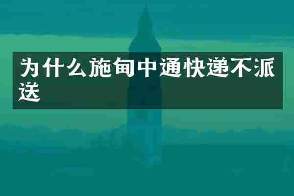为什么施甸中通快递不派送
