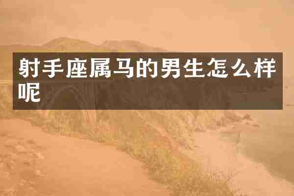 射手座属马的男生怎么样呢