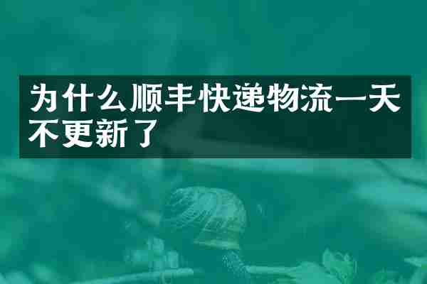 为什么顺丰快递物流一天不更新了