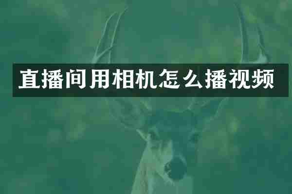 直播间用相机怎么播视频